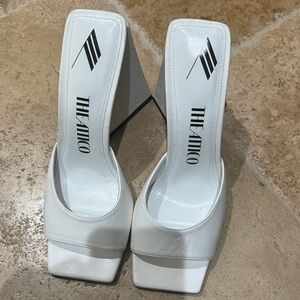 The Attico White Heeled Mules